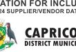 INVITATION FOR INCLUSION ON THE 2023/2024 CAPRICORN DISTRICT MUNICIPALITY SUPPLIER/VENDOR DATABASE